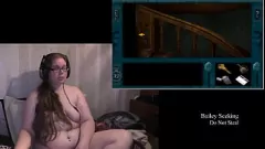 play Naughty Brunette Gets Naked and Fetishistic Playing Video Games