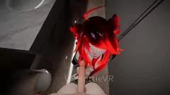 Oynat Kızıl Saçlı VRChat ERP: Umumi Tuvalet Emme ve Sikiş Kucak Dansı